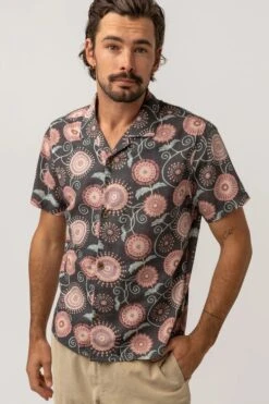 Rhythm Protea Linen SL Hemd Black