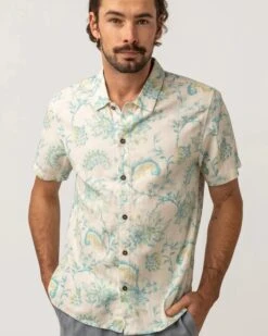 Rhythm Cairo Paisley SL Hemd Natural
