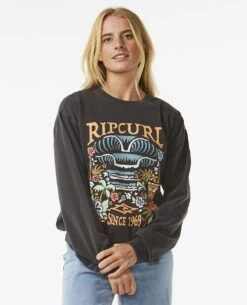 Rip Curl Tiki Tropic Relax Sweat Washed Black