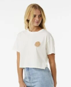 Rip Curl Wettie Icon Crop T-Shirt Bone