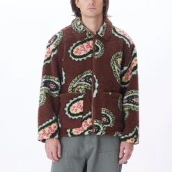 Obey Paisley Sherpa Jacket Sepia Multi