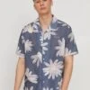Mazine Honolulu SL Hemd Indigo Print