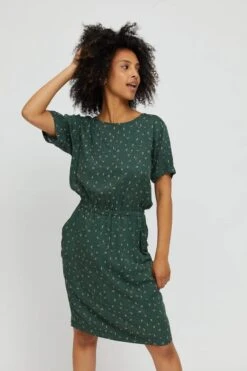 Mazine Valera Printed Dress Deep Forest Print