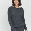Mazine Celeste LS Top Black Melange