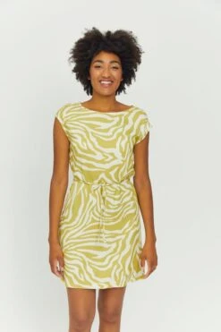 Mazine Ruth Print Kleid Celery Green Print