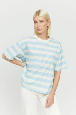 Mazine Ravi T-Shirt Dream Blue Off White