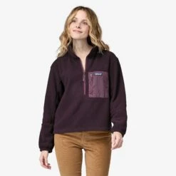 Patagonia Microdini 1 / 2 Zip Fleece Obsidian Plum