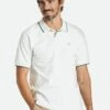 Brixton Proper Slub Polo Knit Off White Spruce