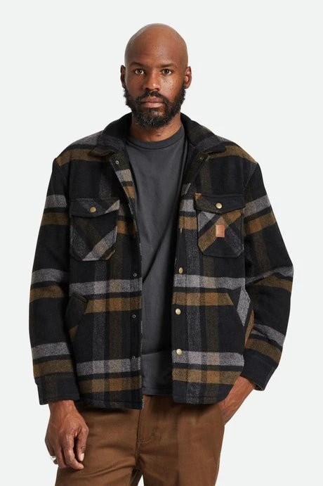 Brixton Durham Lined Jacket Blk Charc Palm