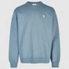 Cleptomanicx Embro Gull Crew Sweat Blue Mirage