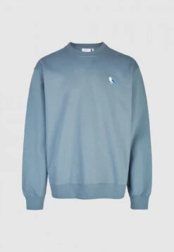 Cleptomanicx Embro Gull Crew Sweat Blue Mirage