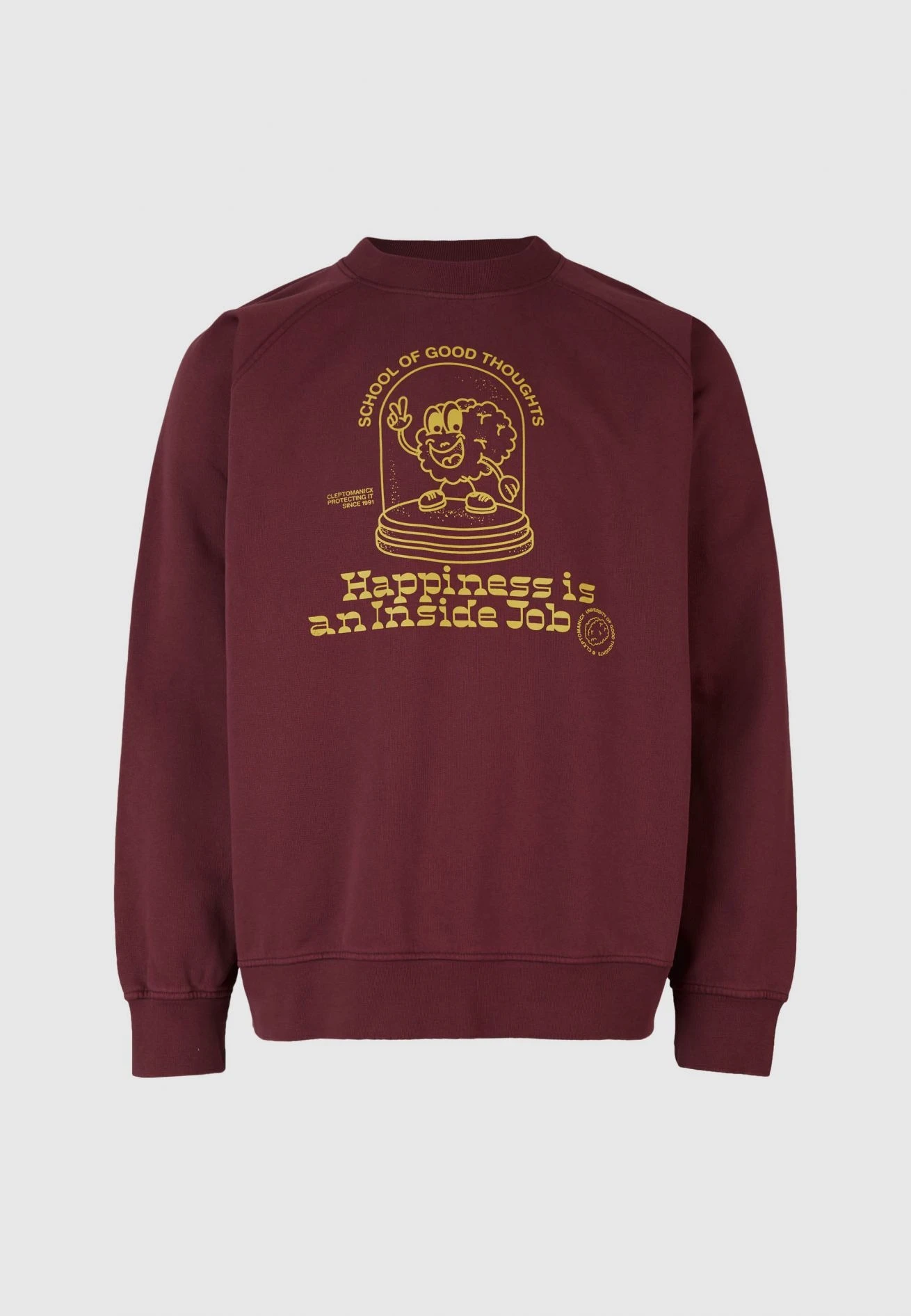 Cleptomanicx Happiness Sweat Tawny Port 1 Cleptomanicx Happiness Sweat Tawny Port