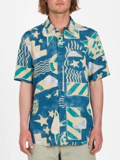 Volcom Hand Geo SL Hemd Aged Indigo