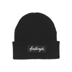 AndFeelings Stripe Logo Beanie Black