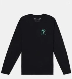 Hurley Checker Palm LS T-Shirt Black