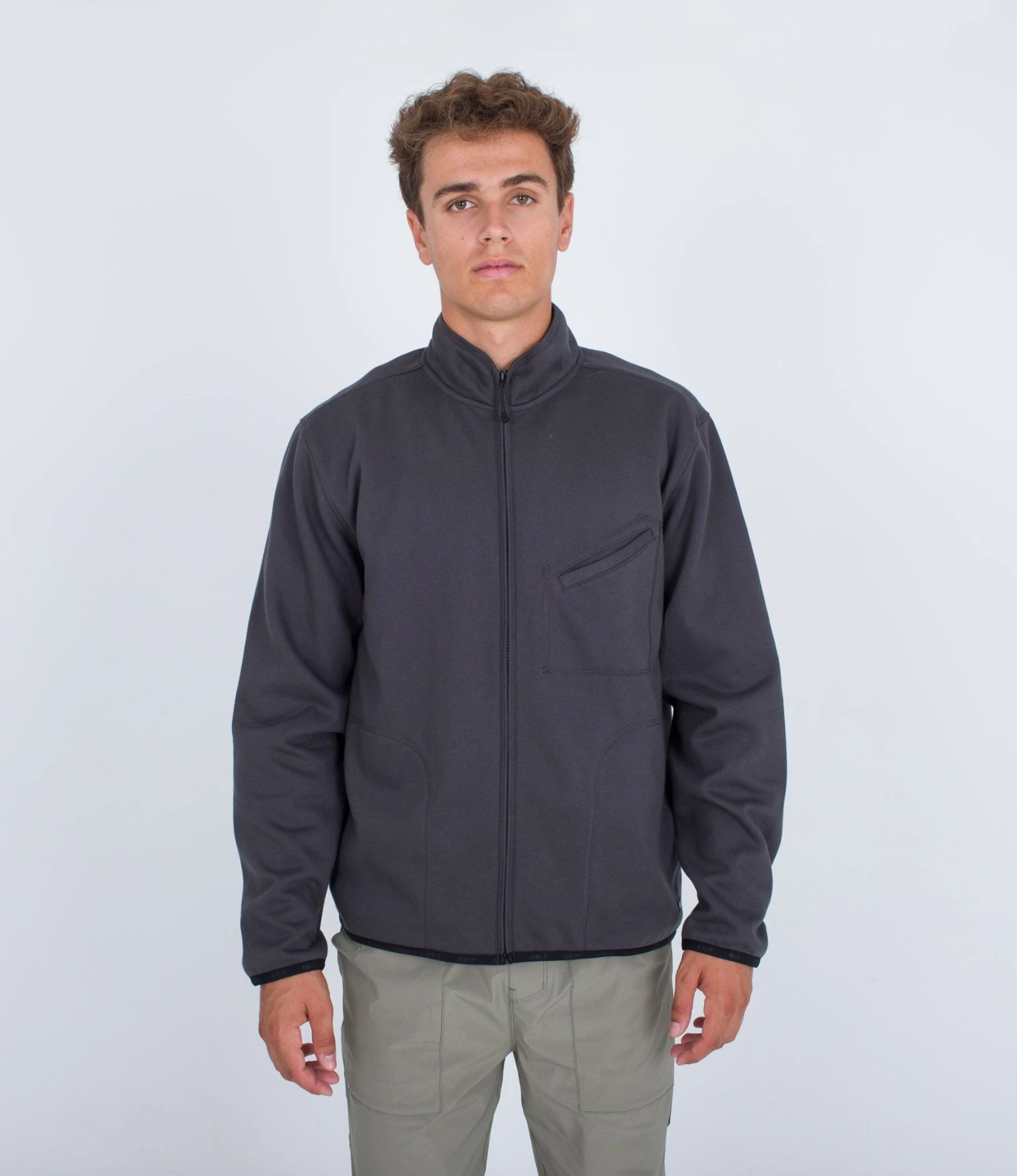 Hurley Bondi Heat Mockneck Zip Fleece Stone Gry 1 Hurley Bondi Heat Mockneck Zip Fleece Stone Gry