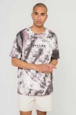 Kaotiko Tie Dye T-Shirt Black White