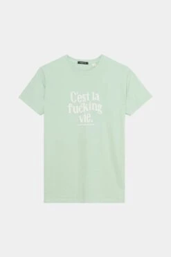 Kaotiko Cest La Vie Wash T-Shirt Green