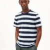 Armedangels Bahaar Stripes T-Shirt Night Sky White
