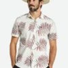 Brixton Charter Print SL Hemd Off White Palm