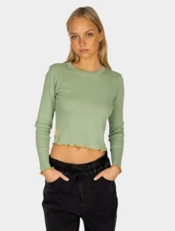 Iriedaily Konti Rib LS Top Piquant Green