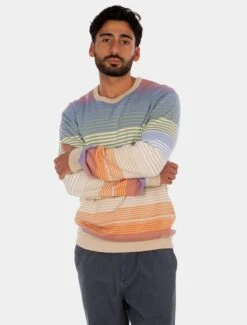 Iriedaily Resort Summer Strick Orange Green