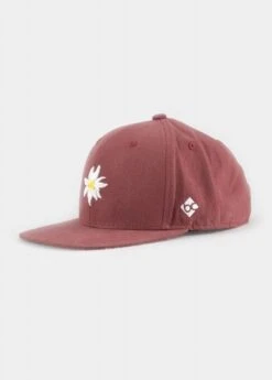 Bavarian Caps Edelweiss Leinen Cap Karminrot