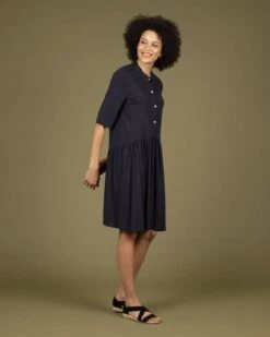 Wemoto Les Viscose Blend Kleid Dark Navy