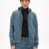 Armedangels Saromiaan Comfort Zip Hoody Iron Blue