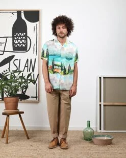 Wemoto Vernon SL Hemd Sea Print