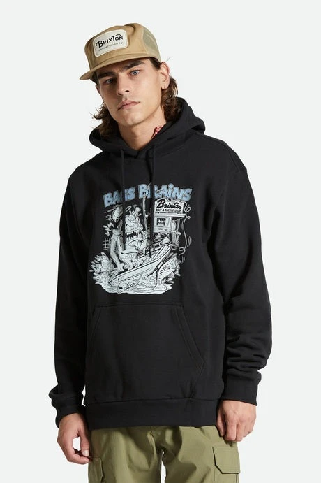 Brixton Bass Brains Monster Hoody Black 1 Brixton Bass Brains Monster Hoody Black